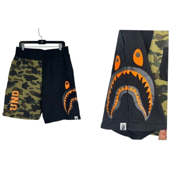 A BATHING APE UNDEFEATED CAMO SIDE SHARK/Shorts Men’s Large Cotton 001SPD231922X - Picture 1 of 16
